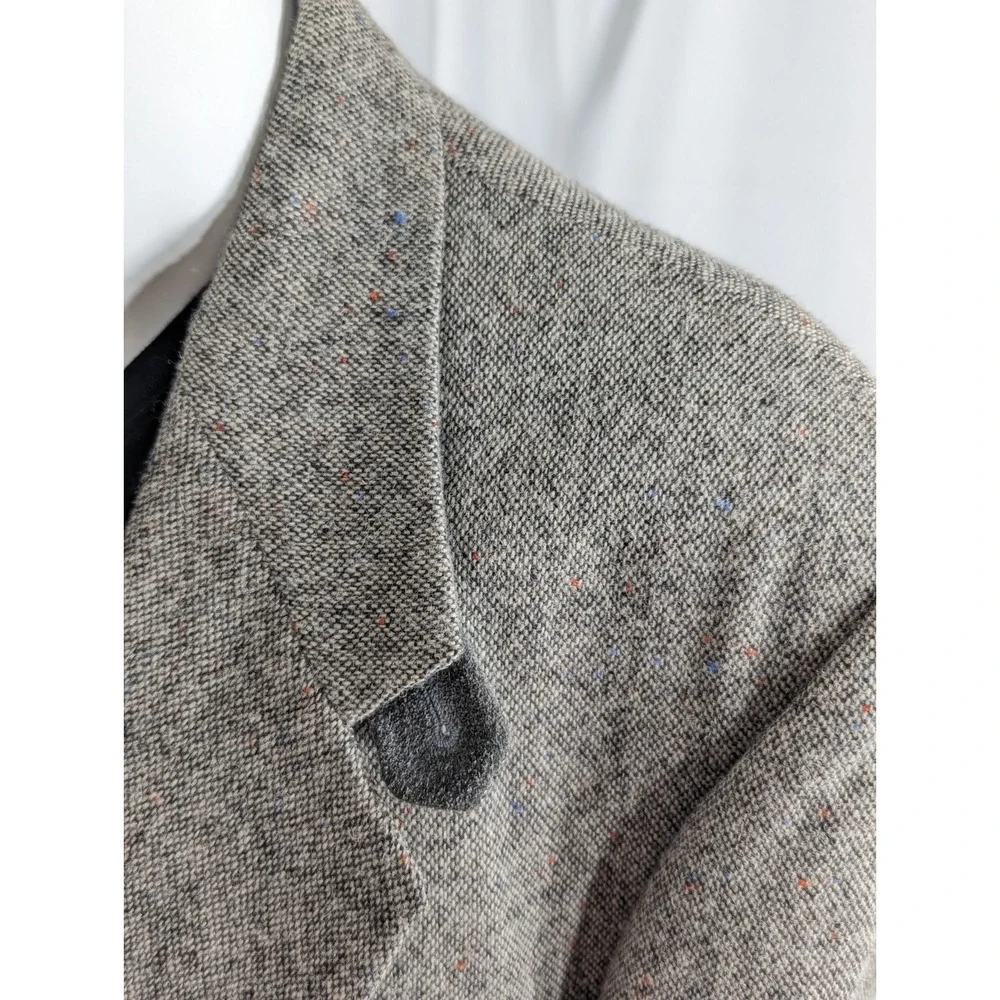 46L Farah Elbow Patch Mens Wool Tweed‎ Ranch Western 2 Button Blazer Sport Coat